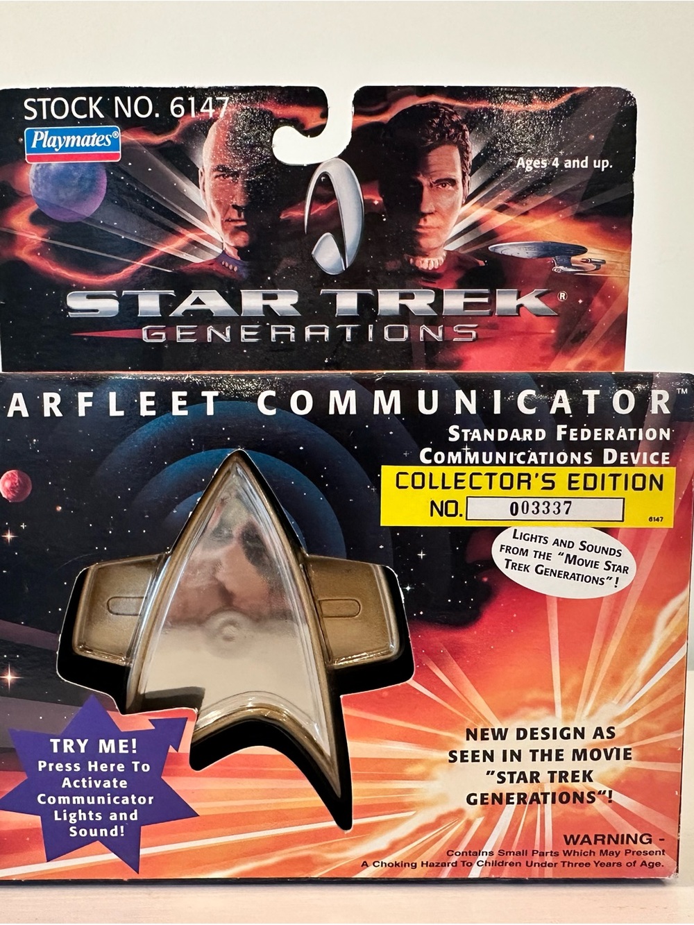 Playmates Star Trek Generations Starfleet Communicator - Gold